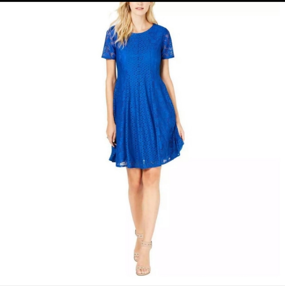 Royal Blue Lace Ladies Dress Sz PL NEW